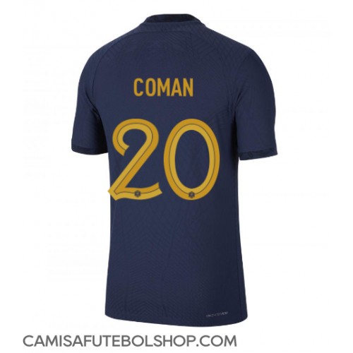 Camisa de time de futebol França Kingsley Coman #20 Replicas 1º Equipamento Mundo 2022 Manga Curta